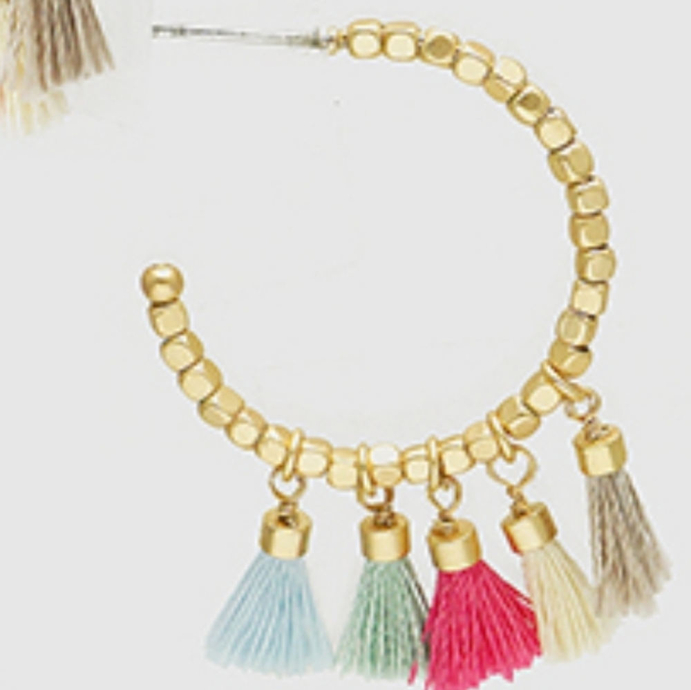 Tassled hoop earrings